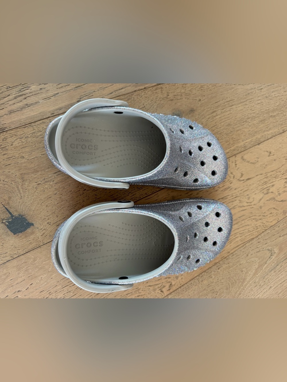 Crocs Kids' Baya Glitter Slip-On Clogs -
Silver J5 - Picture 3 of 4